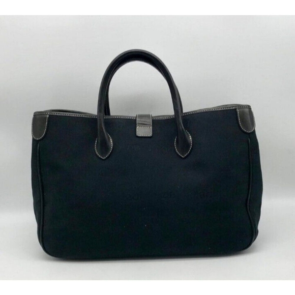 Dooney & Bourke Midnight Blue Signature Canvas Leather Trim Satchel Shoulder Bag - Picture 2 of 16